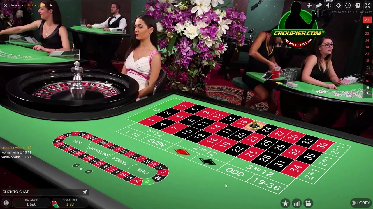 Rueda de ruleta y bola en primer plano durante la retransmisión en directo