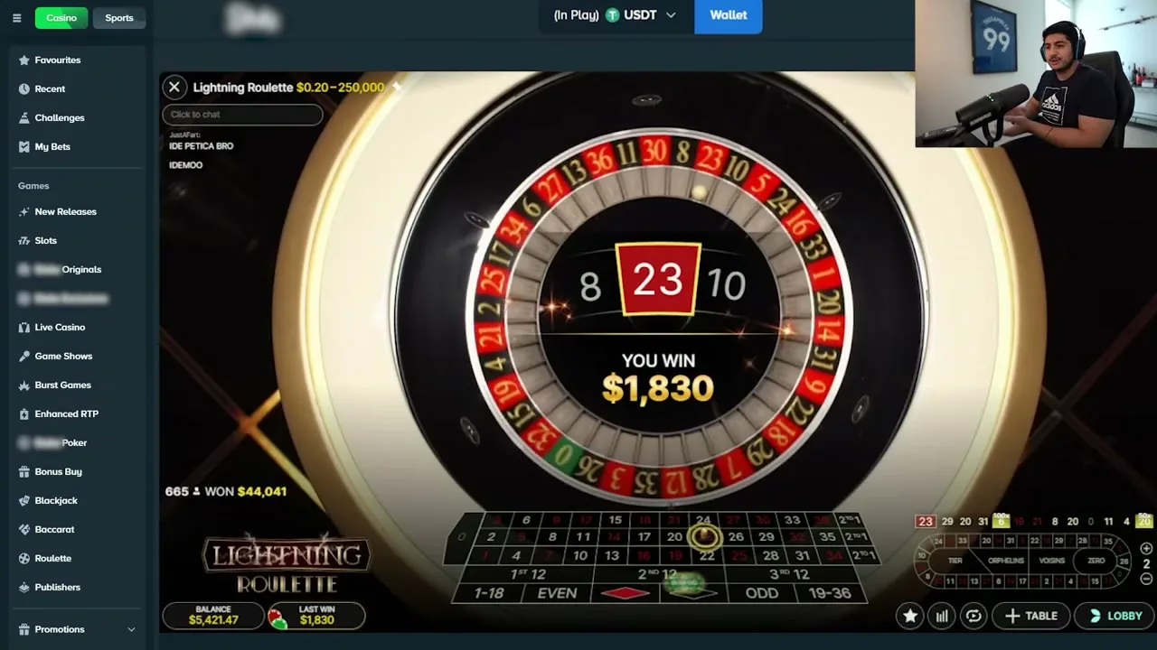 Ruleta en vivo en Lightning Roulette