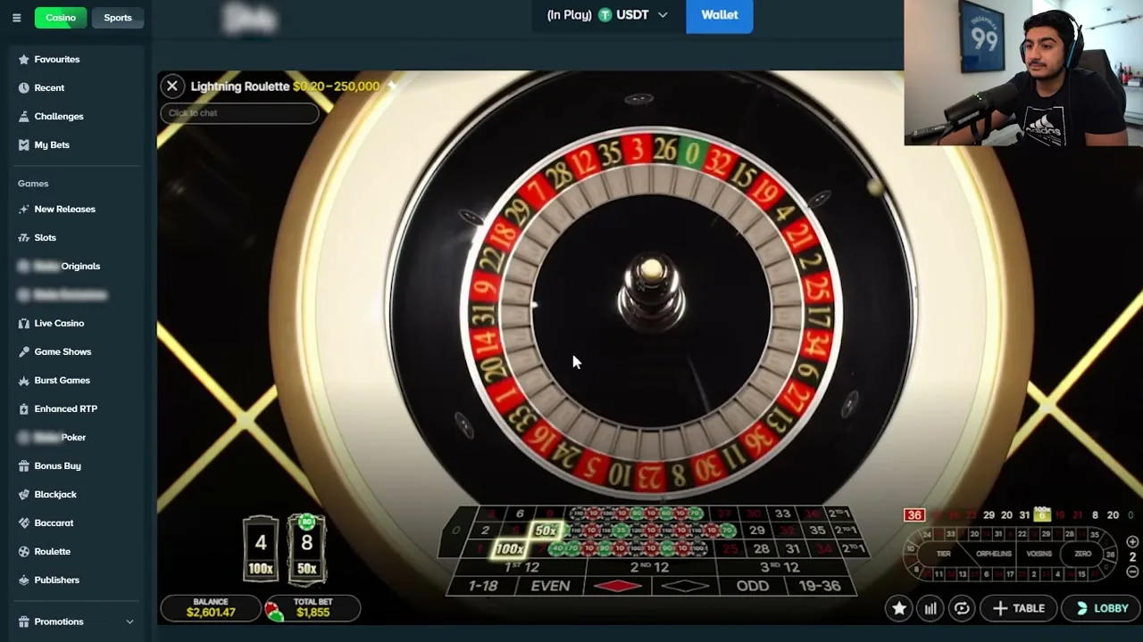 Ruleta en vivo en Lightning Roulette