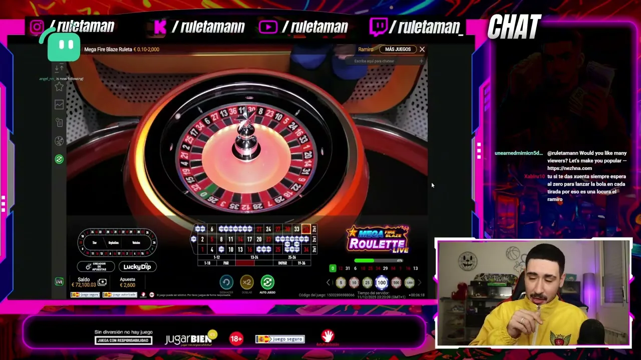 Ruleta en vivo en Mega Fire Blaze Ruleta España