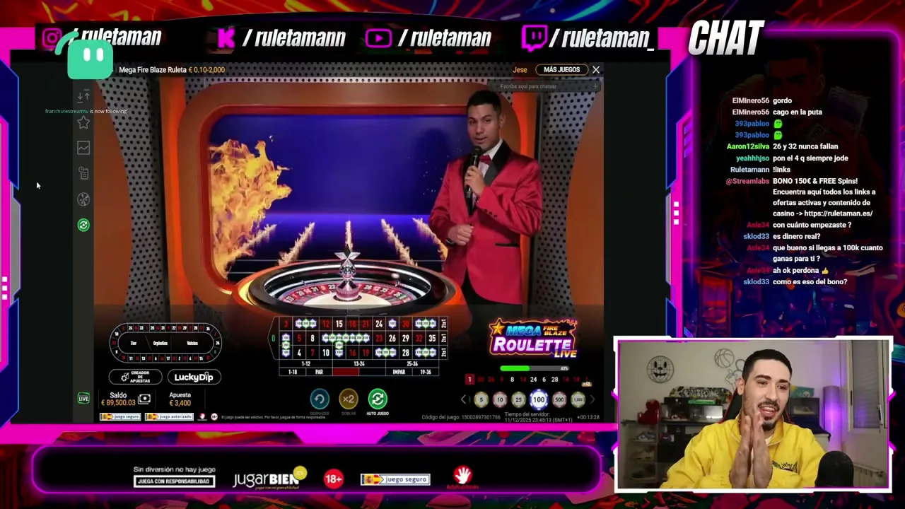 Ruleta en vivo en Mega Fire Blaze Ruleta España